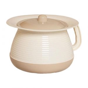 Milageto Crachoir de ménage Pot de chambre Seau de commode de nuit avec poignée avec couvercle Toilette Urinoir Pot pour salle de bain Toilette Enfants Adultes, Brun (Milageto-EU, neuf)