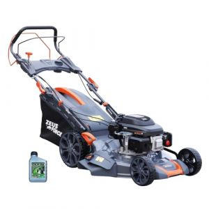 ZEUS FORCE Tondeuse Thermique 196 cm³ autotractée à Essence - Fonction Mulching - Largeur de Coupe 56 cm - Bac 70L - Hauteurs de Coupe 6 Positions (MECATERA, neuf)