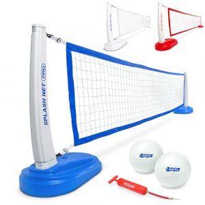 GoSports Splash Net Pro, Filet de Volley pour Piscine, Inclut 2 Ballons de Volley Aquatiques et Une Pompe, Bleu (OnySky, neuf)