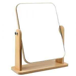 JTOOYS Miroir cosm&eacute;tique, Miroir de Table, Rotation &agrave; 360 &deg;, Miroir de Maquillage en Bois, Grand Miroir rectangulaire, Grand 22 x 17 cm, pour Coiffeuse, Bureau, Salle de Bain, Chambre &agrave; Coucher (YSD JTOOYS, neuf)