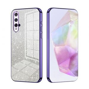 SEAHAI Coque pour Huawei Nova 5T / Honor 20, Ultra Mince &Eacute;l&eacute;gant en Silicone Souple D&eacute;grad&eacute; de Couleur Brillante Motifs Carte Design Coque Antichoc Transparent TPU &Eacute;tui - Mauve (Liner-EU, neuf)