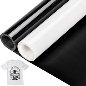 flex thermocollant pour tissu 30,5 x 300 cm vinyle thermocollant cricut noir/blanc Rouleau Vinyle Thermocollant pour Cricut Maker, Silhouette Cameo, vêtements, bonnets, pantalons (STWJFGWTUI, neuf)