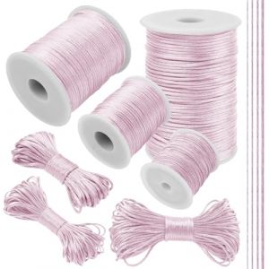 LEREATI 2.5mm Fil Nylon pour Bracelet Perle 10m Cordon Collier Ficelle Nylon Tress&eacute; Corde Macram&eacute;, Fil de Nylon pour Perles, Bracelet, Bijoux, Bricolage (Rose Clair) (LEREATI, neuf)