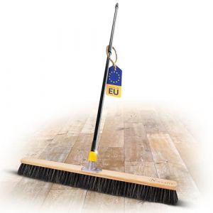 Novaliv Balai avec Mélange de Crin de Cheval - 80cm avec Manche Télescopique - Pour Poussière Fine, Atelier et Cour - Noir (AMP GmbH, neuf)