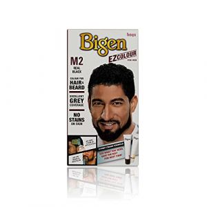 Bigen EZ Colour for Men | Couvre les cheveux et la barbe gris en 10 min | Formule sans taches - M2 Noir Véritable (FlamingoZen, neuf)