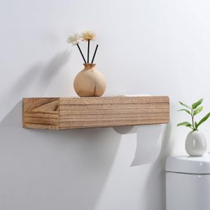 Porte-Papier hygiénique avec tiroir en Bois, Porte-Rouleau adhésif en Bois avec tiroir, Distributeur de Serviettes hygiéniques pour la Salle de Bain Décor pour Le Rangement des Serviettes hygiéniques (AIDILI, neuf)