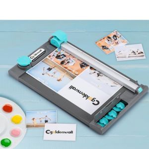 CGOLDENWALL Massicot 5-en-1, A4 Coupe-Papier avec bo&icirc;te de rangement (Coupes droite/pointill&eacute;e/courbe/rainures/coins arrondis), Guillotine multifonction pour maison, bureau, &eacute;cole, DIY (A4) (Cgoldenwall  Store, neuf)