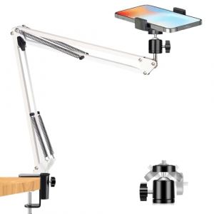 YIYANT Support de téléphone,Bras articulé téléphone, Portable Support vidéo Bras articulé Bras de Support de Bureau Flexible,pour la Tournage et Diffusion en Direct (Blanc) (LQYSTQT, neuf)