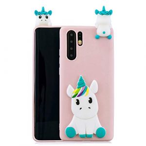 HopMore Compatible pour Coque Huawei P30 Pro Silicone Souple 3D Design Motif Panda Licorne Dr&ocirc;le Etui &Eacute;tui Antichoc Ultra Mince Fine Housse Protection pour Fille Femme Gar&ccedil;on - Rose (HopMore, neuf)