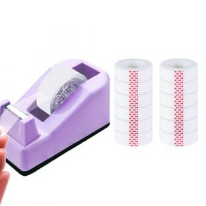 Distributeur de ruban adh&eacute;sif de bureau avec 12 rouleaux transparents mignons pour emballage de cadeaux de No&euml;l, bureau, maison, fournitures scolaires - Violet (EHC Direct Store, neuf)