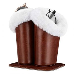 MoKo Support Pour Lunettes Porte-Lunettes, Surface en PU Cuir et Doublure en Velours, Support Magn&eacute;tique, Anti-Poussi&egrave;re et Anti-Rayures, Parfait Pour Lunettes/Lunettes de Soleil - Brun (WingIdeas EU, neuf)