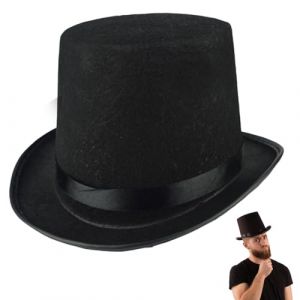 Chapeau Haut de Forme Noir Steampunk - Chapelier Fou - Pour Hommes Adultes - 6,3 Pouces de Haut (ENSHIZHOUCONGGETANGSHANGMAOYOUXIANGONGSI, neuf)
