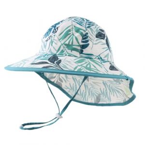 Pesaat B&eacute;b&eacute; Chapeaux D'&eacute;t&eacute; Fille Gar&ccedil;on Enfant Casquette UV Prot&eacute;ger Chapeu de Soleil pour Tout Petit Plage Randonn&eacute;e Casquette (Feuille, 1 &agrave; 4 Ans(48-52cm), 1_Year) (Pesaat Market, neuf)