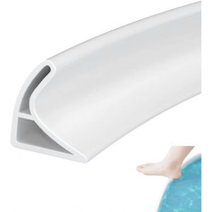 Zayejod 1.5M Barrière de Douche Pliable Barre de Seuil Douche Silicone Anti-débordement Barrage d’Eau Joint Douche pour Toilettes Salle de Bain Baignoire(Blanc,4cm Hx3cm W) (ZYDZ-eu, neuf)