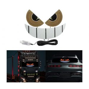 JKCUYOO Lumière des yeux du diable pour les voitures,Lumière des yeux du diable pour le pare-brise,Oeil LED de voiture USB Plug and Play,11 modes d'éclairage dynamiques pour les yeux de la voiture (JKCUYOO, neuf)