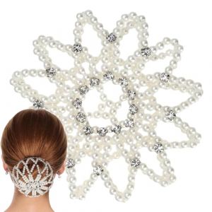 Filet &agrave; | Filet &agrave; Cheveux Strass Perles | Accessoires de Coiffure pour Queue de Cheval &Eacute;v&eacute;nements Mariage Sport C&eacute;r&eacute;monie Soir&eacute;e Danse | Travail Rapide Tenue S&ucirc;re pour Sc&egrave;ne Spectacle (xinhxy, neuf)