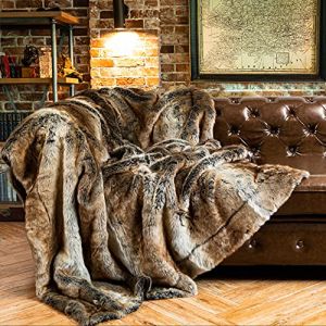 Battilo Couverture Luxe en Fausse Fourrure - Plaid &Eacute;pais et Ultra Chaud pour Lit, Canap&eacute; et D&eacute;coration Maison pour No&euml;l et Anniversaire (Marron, 150 x 200 cm) (Battilo Inc, neuf)
