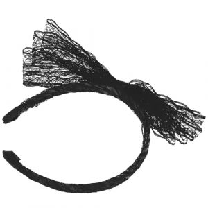 IMIKEYA Bandeau Cheveux Femme Vintage Grand N&oelig;ud Noir Accessoire Coiffure L&eacute;ger pour F&ecirc;tes Cosplay et Festivals Bandeau Unique pour Cheveux Fille et Femme D&eacute;guisement (Elsy Abbas, neuf)