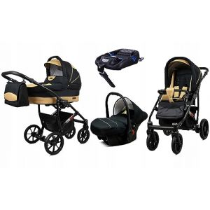 BabyLux&reg; Enfant Poussette Combin&eacute;e Set 4 en 1 - Largo - incl. Nacelle, Canne, Si&egrave;ge de voiture, ISOFIX Base - Si&egrave;ge Auto - Landau B&eacute;b&eacute; - avec Sac &agrave; langer, Habillage pluie etc. (BabyLux-shop, neuf)