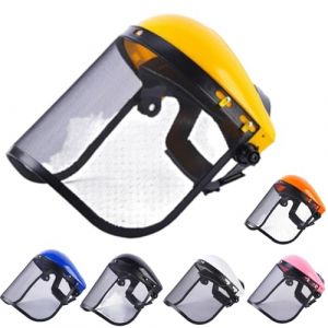 Visiere debroussailleuse, Casque debroussailleuse, Casque de sécurité avec visière intégrale en Maille pour débroussaillage et abattage - Protection forestière et agricole (Compagnie d'Extrême-Orient HF, neuf)