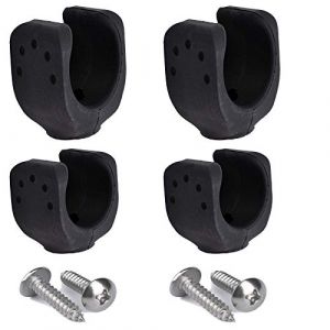 AUXPhome Lot de 4 (2 grandes tailles de 3 &agrave; 4,3 cm, 2 petites de 2 &agrave; 2,8 cm), crochets de rangement pour &eacute;chelle de bateau, clips de support de pagaie, clips de lumi&egrave;re pour m&acirc;t, caoutchouc noir (HUANGLUSHU STORE, neuf)