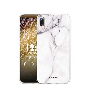 Sunrive Coque pour WIKO Y80, Silicone &Eacute;tui Housse Protecteur Souple Gel Transparent Back Case(TPU Marbre Blanc)+ Stylet OFFERTS (sunrive, neuf)
