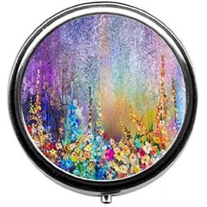 Bo&icirc;te &agrave; m&eacute;dicaments ronde portable mini pilulier en m&eacute;tal 5.1 cm de voyage Petit pilulier pour sac &agrave; main (ToBe-One, neuf)