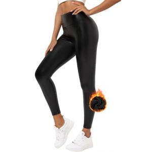 Zhiaek Legging Simili Cuir Femme Taille Haute Sexy Pantalon Noir en Cuir Synth&eacute;tique Skinny Stretch Legging Chaud Slim Collants Treggins Opaque L (Zilams, neuf)