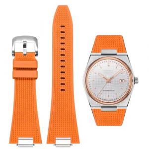 AIYIRUO Bracelets de Montre Tissot PRX Series Powermatic 80,12mm Bracelet en Caoutchouc Souple avec un Adaptateur en M&eacute;tal Quick release, Tissot PRX Series Montres Bracelet Hommes T137.407/410 (HAIRUOZE, neuf)