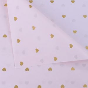 Lot de 28 feuilles de papier cadeau en forme de c&oelig;ur et de fleur, papier de soie pour bouquet de fleuriste, fournitures pour la Saint-Valentin, un anniversaire, rose dor&eacute; (cheng juan1, neuf)