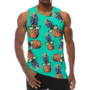 Loveternal Pineapple Debardeur Homme 3D Imprimer Cool Graphic Tank Top Fête Coloré Débardeur sans Manche Homme XL (Chuangjinghai, neuf)