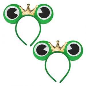EUPSIIU 2 Pièces Vert Serre-Tête Grenouille Grenouille Prince Bandeau, avec Grenouille et Couronne, Animalier Serre Tête, pour Enfants Adultes Fête Carnaval Anniversaire Bal Mascarade (LINJIE EU, neuf)