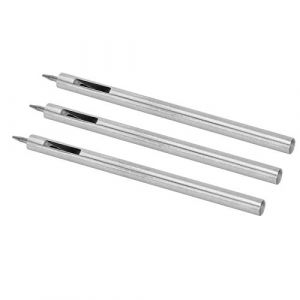Uadme Emporte Pièce Cuir, 3 Pièces Poincon pour Oeillet, Poinçon Creux en Cuir, Leather Punch 0,5mm-1,8mm, pour les Sangles, les Tissus, la Toile, le Carton (1,5 mm) (OKBY, neuf)