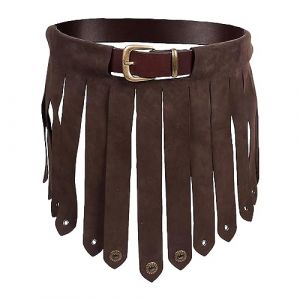 Imtrub Jupe d'armure médiévale en Simili Cuir à Pampilles Romaines – Armure rétro Viking Romaine pour Hommes, Gladiateur, Costume Romain pour Adultes, Soldat Romain pour Adultes (deowre, neuf)