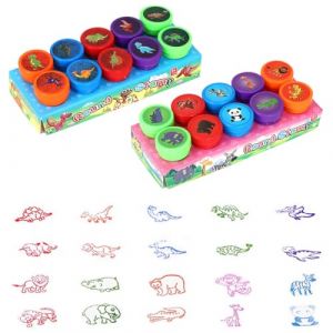 JYNVO 20pcs Tampons encreurs pour enfants, Animaux et Dinosaures, Auto-encreurs Tampon Encreur Enfant, Tampons encreurs mignons de dessin animé, pour la Motivation et Encourager les Élèves (ROBFLOR MARKET CARS, neuf)