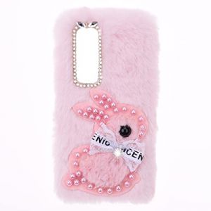 Peluche Fausse Fourrure Coque Vivo Y20i Mignon Paillettes Diamant Perle Lapin Fille Coque de T&eacute;l&eacute;phone &eacute;tui pour t&eacute;l&eacute;phone Oreilles Lapin Peluche Vivo Y20i,Rose Perle Lapin (YKTO, neuf)