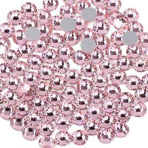 Beadsland 1440 PCS strass &agrave; dos plat pierres pr&eacute;cieuses rondes pour Nail Art et Craft Glue Fix, Rose Clair (SS10(2.7-2.9mm)) (EVERNEWUK, neuf)