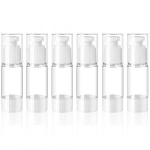 ZDNT 6 Pi&egrave;ces 30ML Airless Flacon Pompe Vide,Petit Flacons &Agrave; Pompe sans Air,Rechargeables Distributeurs de Cr&egrave;me Airless flacons de voyage vides pour Cosm&eacute;tiques Cr&egrave;mes Lotions (ZDNT, neuf)