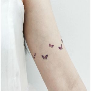 Tatouage Ephemere Tatouages Temporaires 1 Papillon Bleu De Mer, Petit Papillon Litt&eacute;raire Frais, Clavicule, Imperm&eacute;able, Longue Dur&eacute;e, Femme, Petite Image, Grande Image, Autocollant, Faux Tatouage (ZhouKouShiXinRuiJianSheGongChengYouXianGongSi, neuf)