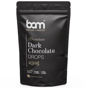 BAM P&eacute;pites de Chocolat Noir 55.6% - Pour Desserts, D&eacute;corations, Mousses - Chocolat Noir Professionnel pour P&acirc;tisserie, 250 g (BAM - become a master, neuf)