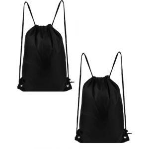 HUVZOR 2 pièces Sac De Cordon, Sac de Sport, Sac a Dos Cordon, Sac à Dos De Rangement Sac De Cordon pour Le Sport pour L'école Sport Voyage(noir) (Volumetech OU, neuf)