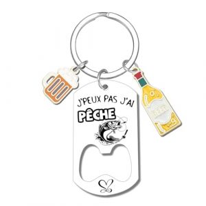 LUODAN Cadeau Porte-cl&eacute;s - Sp&eacute;cial Passionn&eacute;s- J'peux pas, J'ai - pour Basket Chasseur Football Golfeur Motard P&ecirc;cheur Cycliste Rugby Cadeau - id&eacute;e cadeau dr&ocirc;l - cr&eacute;ation (j'ai p&ecirc;he) (hangzhoujiaranzhuangshicailiaoyouxiangongsi, neuf)