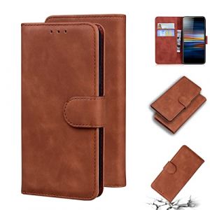 LMFULM&reg; &Eacute;tui pour Sony Xperia L3 I3312 I4312 I4332 I3322 (5,7 Pouces) PU Magn&eacute;tique Pochette Cuir Housse Rabattable Case Stent Fonction Cover Marron (LMAZWUFULM, neuf)