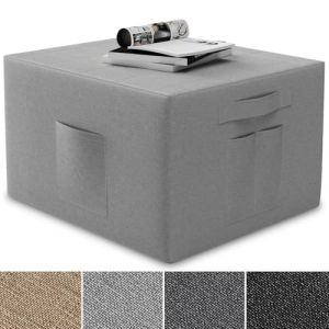 ELONEO Housse de Matelas Pliable - 75x195x15 cm, Housse de Protection pour Matelas d&rsquo;Appoint avec Poches Lat&eacute;rales, Lavable, Design Moderne, Si&egrave;ge, Pouf, Fauteuil Ottoman, Lit d&rsquo;Invit&eacute; Gris (ELONEO, neuf)