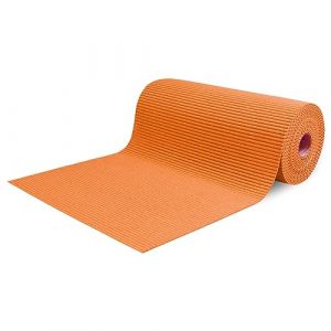 Tapis au mètre de voie pour extérieur, couloir, bord de piscine, tapis en caoutchouc, antidérapant, multi-usages absorbants, éponge Aquamat, couleur unie, (400 x 65 cm, orange) (SaRani, neuf)