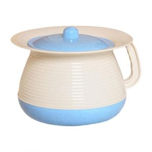 Milageto Crachoir de ménage Pot de chambre Seau de commode de nuit avec poignée avec couvercle Toilette Urinoir Pot pour salle de bain Toilette Enfants Adultes, Bleu (Milageto-EU, neuf)