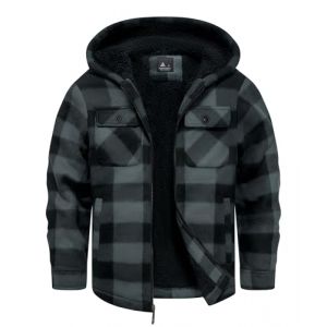 zitysport Veste Chemise Gar&ccedil;on &Eacute;paisseur Hoodie Veste &agrave; Carreaux Enfants avec Fermeture Flanelle Chaude Gar&ccedil;ons Sweat Capuche Ext&eacute;rieure Vestes d'hiver Doubl&eacute;es Pour Gar&ccedil;on Poche(Gris 2XL) (Haixihui, neuf)