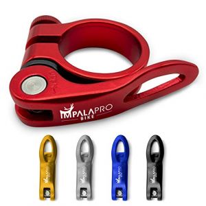 IMPALAPRO Bike Colliers de Selle pour Vélo - Antivol Selle Velo - Collier de Serrage de Tige de Selle de Vélo - Pince Selle Velo en Alliage d'Aluminium à Dégagement Rapide pour Vélo (Rouge, 34,9 mm) (IMPALAPRO, neuf)