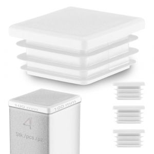EMFA Bouchon Tube Carré 100x100 mm Blanc – Embout à Lamelles en Plastique – Capuchon 10x10 cm – Lot de 4 (EMFA GmbH, neuf)