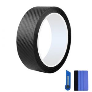 Heinaroman Film Vinyle de Covering Voiture, Protection Seuil de Porte Voiture 5.08 x 914.4CM Covering Carbone Autocollant Adh&eacute;sif Film de Protection Chrome Delete pour Voiture Ext&eacute;rieure, Moto, V&eacute;lo (Hadeson_, neuf)